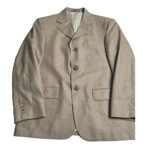 Oscar De La Renta Tan Silk/Wool Sports Coat Men's 40S